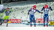 Michal Šlesingr na předávce s Ondřejem Moravcem ve smíšené štafetě v Michal Šlesingr na předávce s Ondřejem Moravcem ve smíšené štafetě v