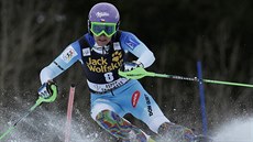Šárka Strachová na trati slalomu v Aspenu. Šárka Strachová na trati slalomu v Aspenu.