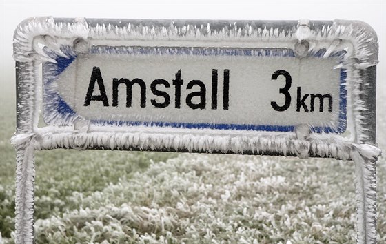 Led pokryl ceduli v Rakousku (2. prosince 2014).