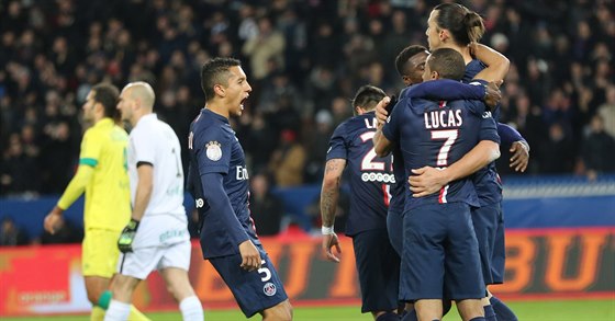 Gólová radost hrá Paris St. Germain v utkání proti Nantes