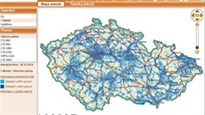 Mapa celkového pokrytí sítmi vysokorychlostního pístupu k internetu u T-Mobilu