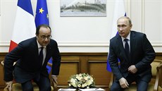Ruský prezident Vladimir Putin s francouzským prezidentem Françoisem Hollandem,... Ruský prezident Vladimir Putin s francouzským prezidentem Françoisem Hollandem,...