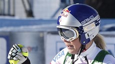 Lindsey Vonnová v cíli super-G, které hostilo kanadské Lake Louise. Lindsey Vonnová v cíli super-G, které hostilo kanadské Lake Louise.