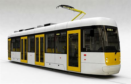 Model jednolánkové bezbariérové tramvaje EVO1, kterou kompletují v dílnách...