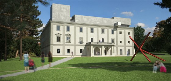 Návrh pestavby zlínského zámku od architekta Pavla Míka.