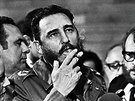Fidel Castro hovo s novini bhem nvtvy americkho sentora Charlese...
