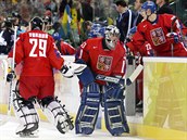 TURN. esk hokejov brank Tom Vokoun na olympijskch hrch v Turn 2006...
