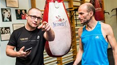 Boxer Luká Konený a herec Dalibor Gondík ped soubojem