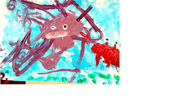 Chobotnice se kamard s krabem