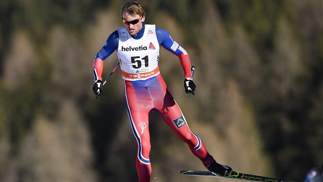 Petter Northug na trati voln patnctky v Davosu