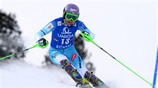 árka Strachová si jede pro druhé místo ve slalomu SP v Kühtai.