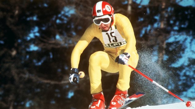 Franz Klammer na olympijských hrách v Innsbrucku 1976.