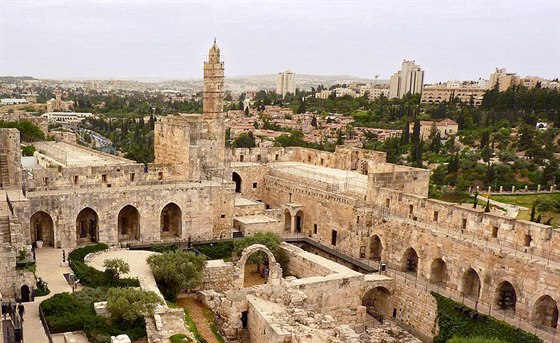 Areál Davidovy ve v Jeruzalém (snímek pochází z hlavní ásti citadely, která je vetknutá do mstských hradeb).
