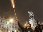 Oslavy na Václavském námstí v Praze (1. ledna 2015)