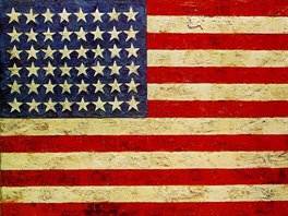 Rozmrný obraz Flag (1954) od amerického výtvarníka Jaspera Johnse získal pi...
