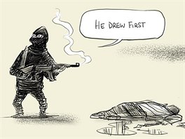 Výbr reakcí kreslí a karikaturist na teroristický útok ve Francii - David...