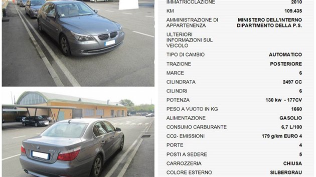 Italsk vlda prodv sluebn auta pes eBay