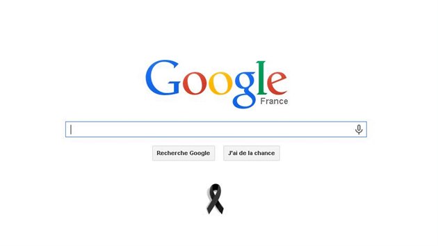 Francouzský Google vzdává hold obtem útoku malou ernou stukou.