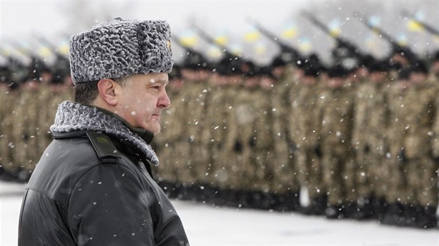 Ukrajinsk armda nedaleko ytomyru pevzala nov zbran, obrnn transportry i vojensk letouny. (5. ledna 2015)