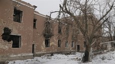 Dm poniený boji v obci Semenivka na východ Ukrajiny (29. prosince 2014)