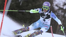 Šárka Strachová během prvního kola slalomu SP v Záhřebu. Šárka Strachová během prvního kola slalomu SP v Záhřebu.