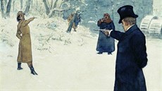 Souboj Oněgina s Lenským podle ruského malíře Ilji Repina Souboj Oněgina s Lenským podle ruského malíře Ilji Repina
