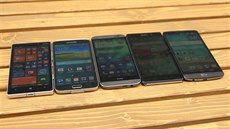 HTC One M8, LG G3, Nokia Lumia 930, Samsung Galaxy S5 a Sony Xperia Z2