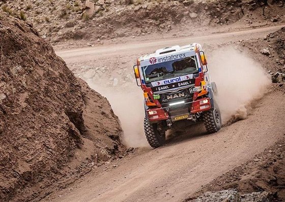 Ale Loprais se svým manem na Rallye Dakar.