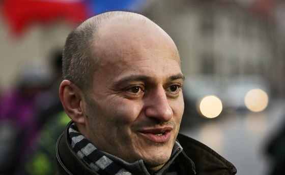 Martin Konvika, hlavní organizátor protiislámské demonstrace  (16. 1. 2015)