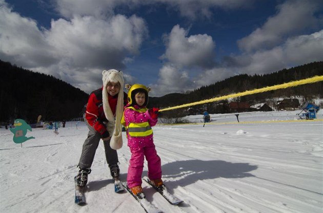 Dtská kolka ve Ski areálu Razula ve Velkých Karlovicích.