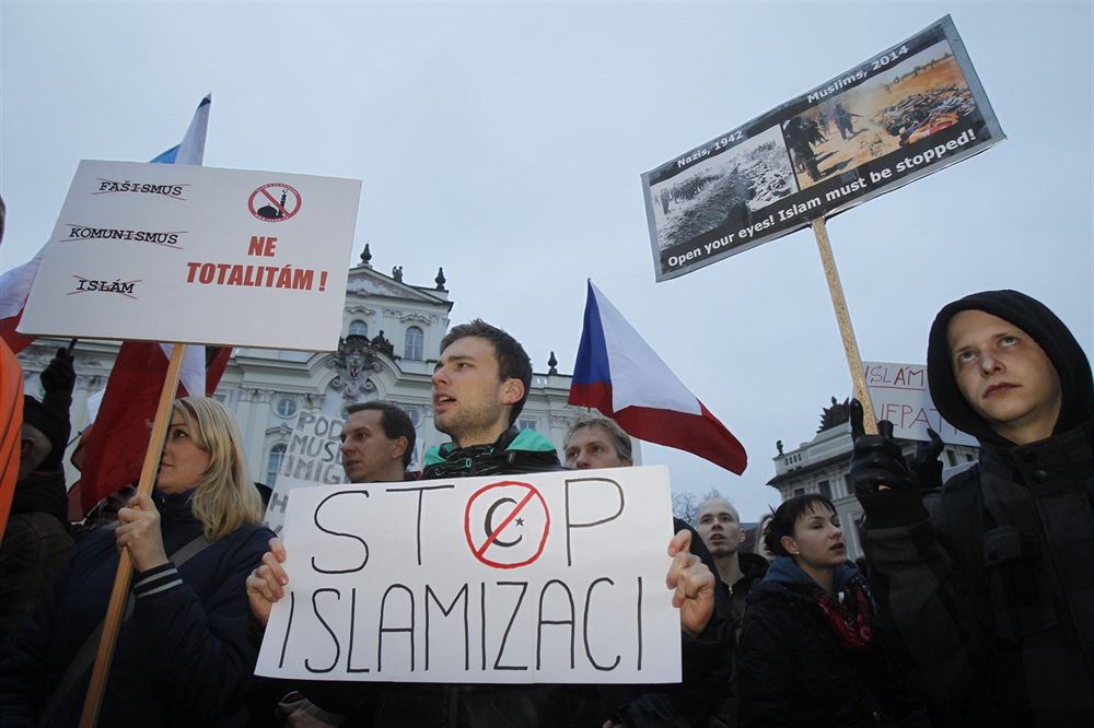 Protiislámská demonstrace v Praze (16. 1. 2015)