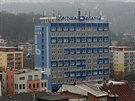 Výhled z ikmé ve kostela Nanebevzetí Panny Marie na centrum Ústí nad Labem.