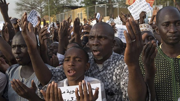 Demonstrace v Mali proti Charlie Hebdo (16. ledna 2014).