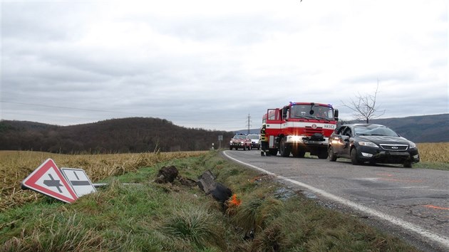 idi u obce Lety nedaleko Prahy nezvldl levotoivou zatku, vjel mimo silnici a pevrtil auto na stechu (12.1.2015)