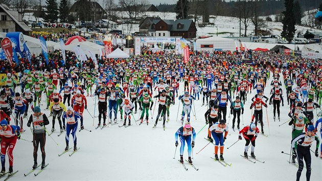 Startovn pole Jizersk padestky 2015, zvodu Ski Classics v dlkovm bhu na lych-