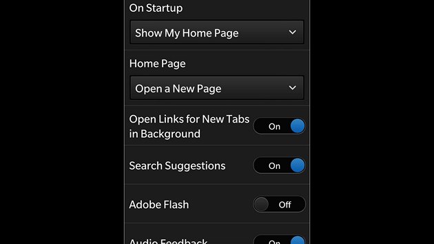 BlackBerry 10 - nastaven internetovho prohlee jsou hodn dkladn