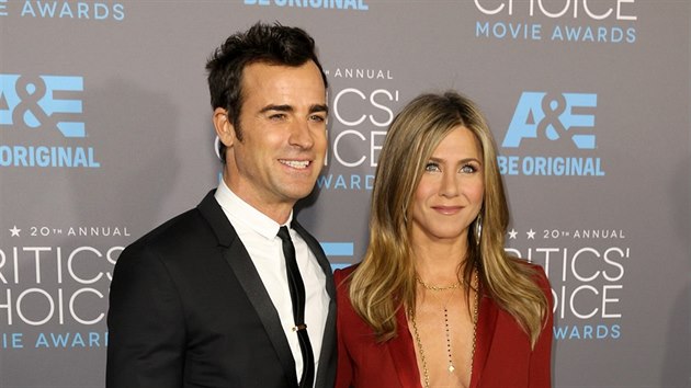 Justin Theroux a Jennifer Anistonov (Los Angeles, 15. ledna 2015)