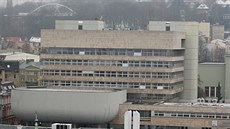 Výhled z šikmé věže kostela Nanebevzetí Panny Marie na centrum Ústí nad Labem. Výhled z šikmé věže kostela Nanebevzetí Panny Marie na centrum Ústí nad Labem.