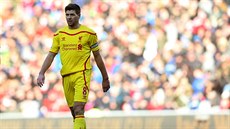 Steven Gerrard, kapitán Liverpoolu, bhem utkání na hiti Sunderlandu