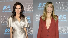 Angelina Jolie a Jennifer Anistonová na udílení výroních cen zahraniních...