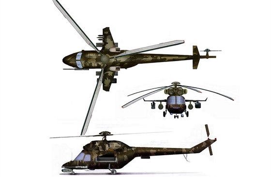 Koncept ukrajinského bitevního vrtulníku SM232