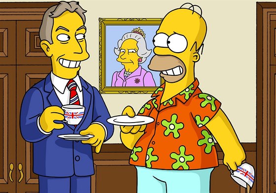 Homer Simpson potkal i Tonyho Blaira.