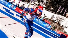 Ondej Moravec na trati sprintu v italské Anterselv.