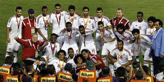 Fotbalisté ze Spojených arabských emirát s bronzem z mistrovství Asie.
