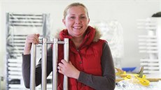 Naďa Perníková z krumlovské firmy PMH, která vyrábí koupelnové radiátory a... Naďa Perníková z krumlovské firmy PMH, která vyrábí koupelnové radiátory a...