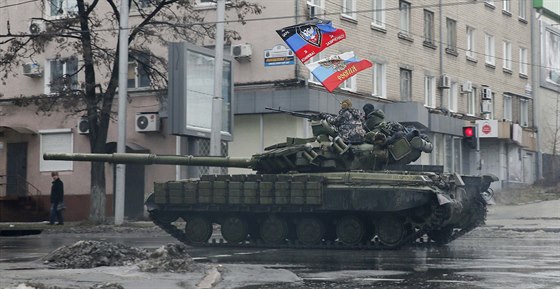 Tank proruských separatist v Doncku (1. února)