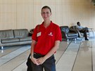 Letuka Karolína Krausová bhem výcviku u letecké spolenosti Emirates Airlines