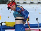 Biatlonistka Gabriela Soukalová pi tréninku v Novém Mst na Morav.