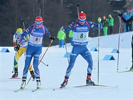 Eva Puskaríková s Michalem Krmáem v závod smíených tafet v Novém Mst na...