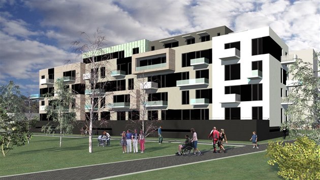 Vizualizace bytového domu Pilot 3 na Moravském Předměstí v Hradci Králové (4.2.2014).